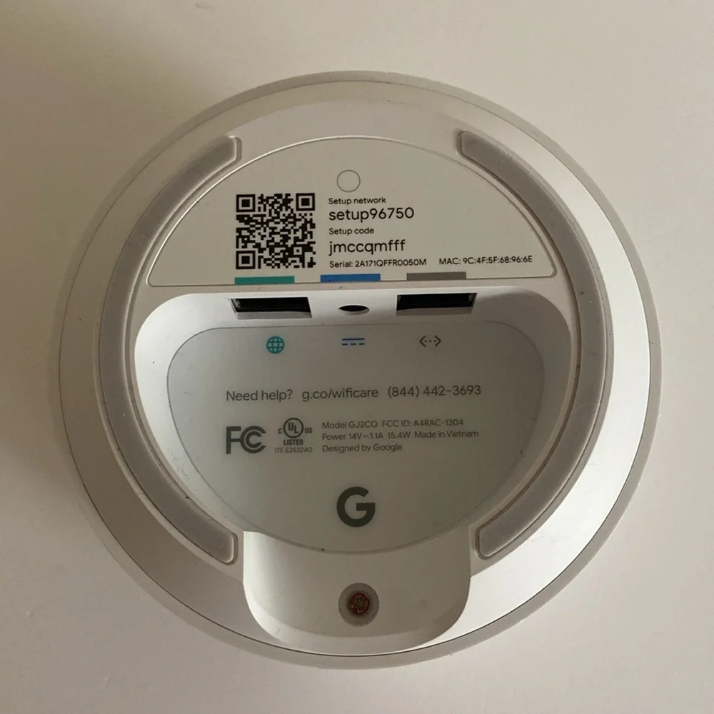 Google Mesh GJ2CQ WiFi Router White only no power cord replacement